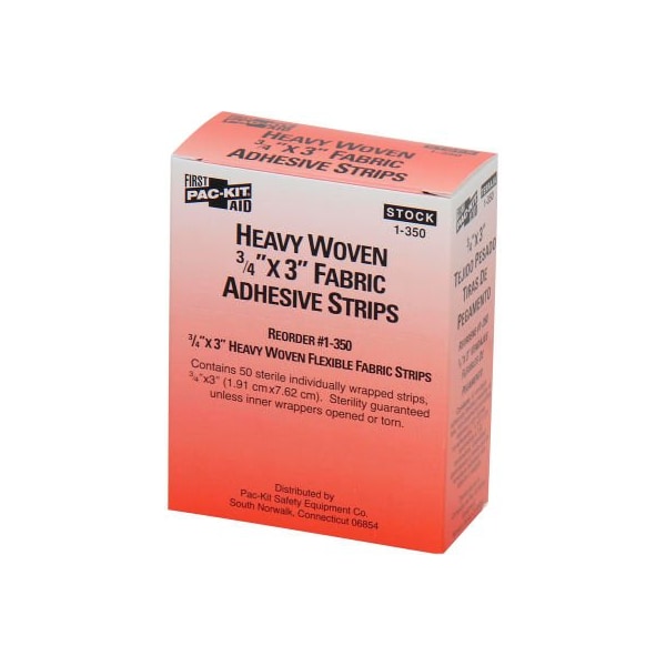 Acme United First Aid Only Heavy Woven Fabric Bandages, 3/4in x 3in, 50/Box, 18PK 1-350-001 - main
